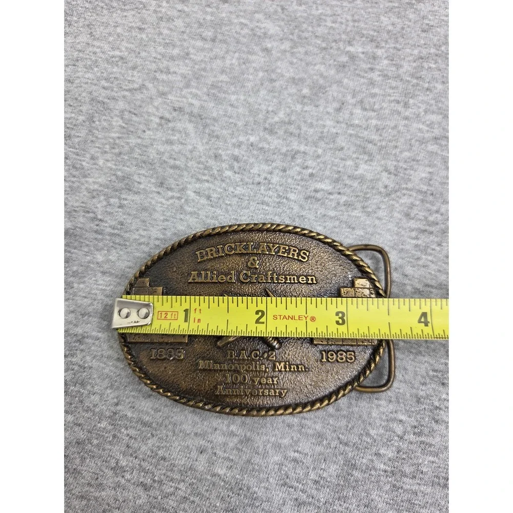 Bricklayers Craftsmen Union 100 Year Brass Belt Buckle Minneapolis